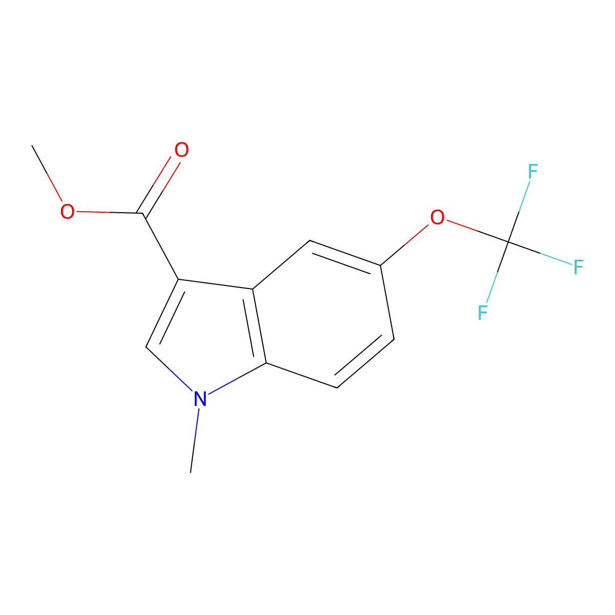 methyl 1-methyl-5-(trifluoromethoxy)-1H-indole-3-carboxylate molecular structure, CAS 2743253-56-5