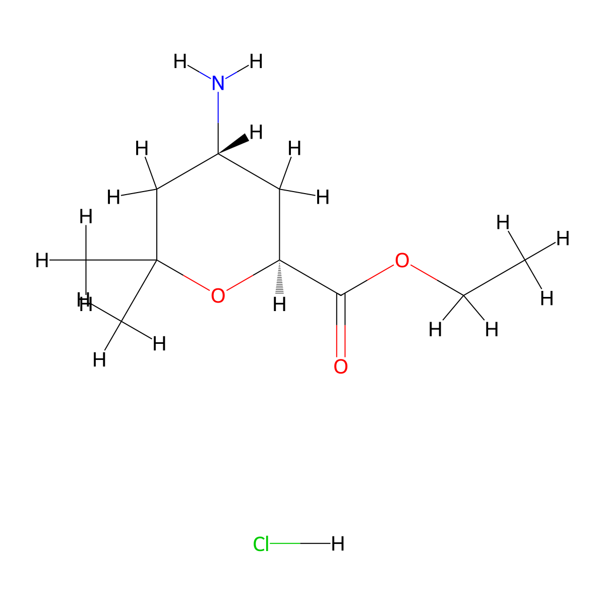 rac-ethyl (2R,4S)-4-amino-6,6-dimethyloxane-2-carboxylate hydrochloride molecular structure, CAS 2743254-37-5