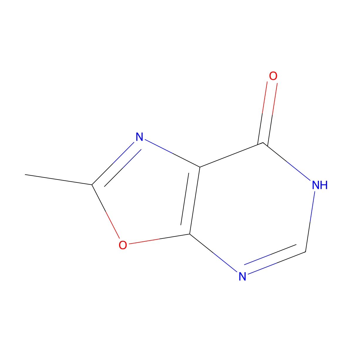 2-Methyl(1,3)oxazolo(5,4-d)pyrimidin-7-ol molecular structure, CAS 27433-55-2