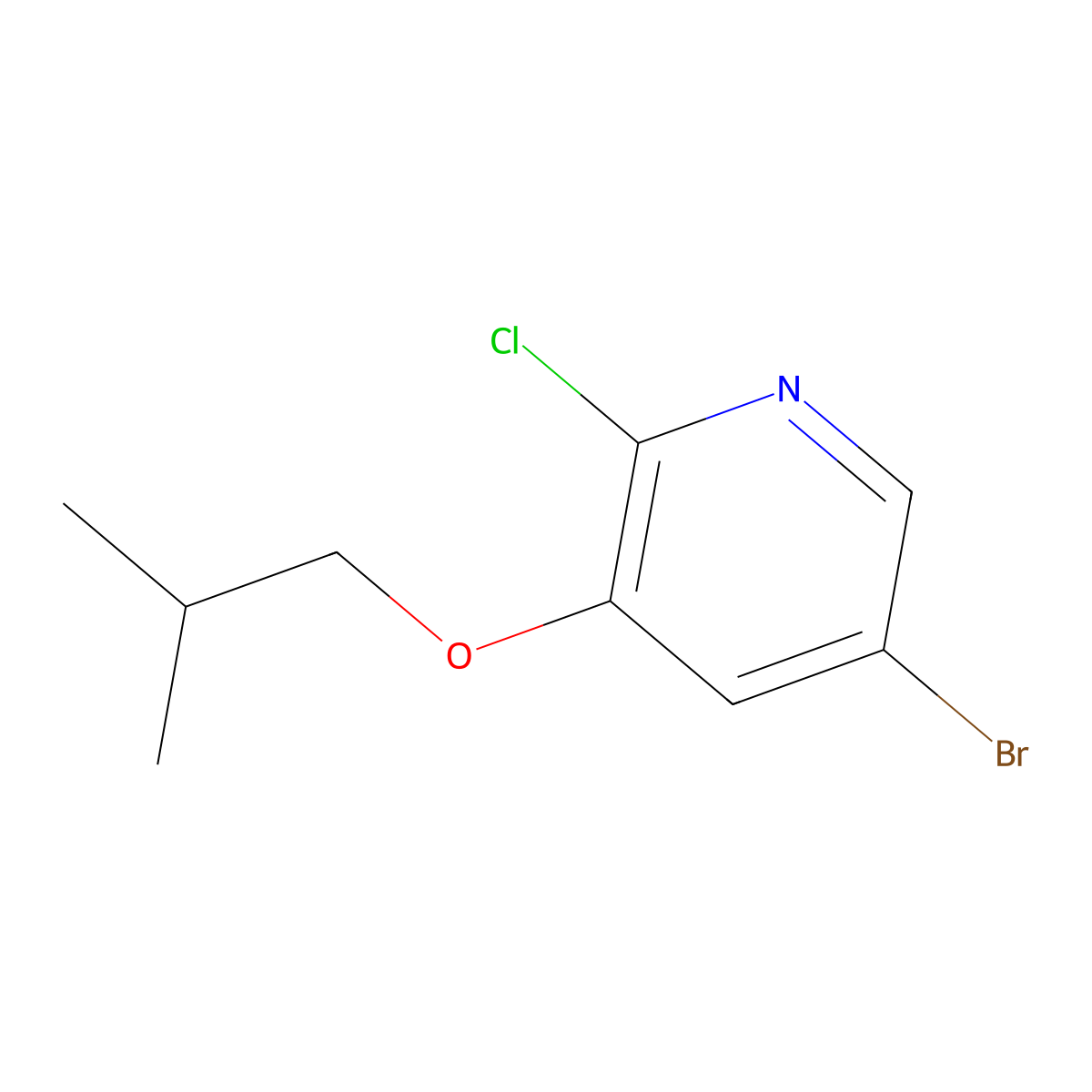 5-Bromo-2-chloro-3-isobutoxypyridine molecular structure, CAS 2743324-83-4