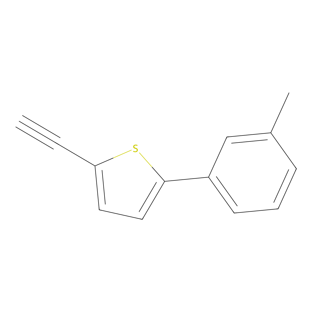 2-Ethynyl-5-(m-tolyl)thiophene molecular structure, CAS 2743325-41-7