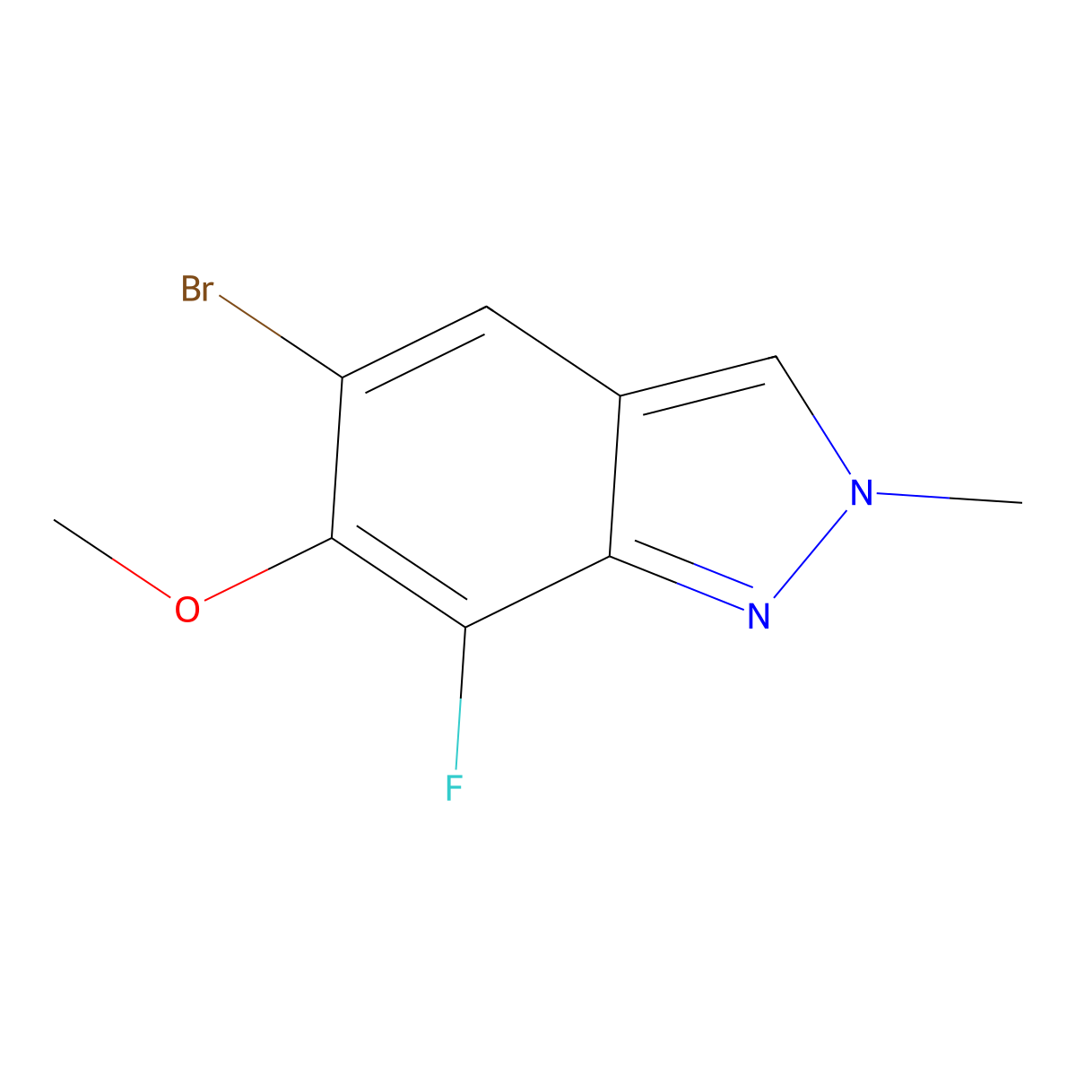 5-Bromo-7-fluoro-6-methoxy-2-methyl-2H-indazole molecular structure, CAS 2743341-22-0