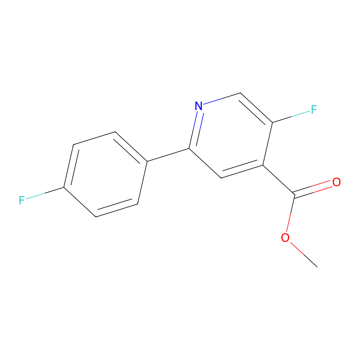 Methyl 5-fluoro-2-(4-fluorophenyl)isonicotinate molecular structure, CAS 2743413-65-0