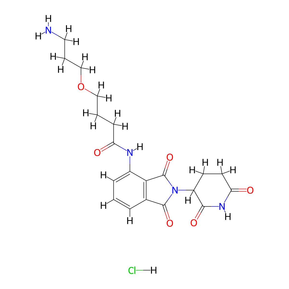 4-(3-aminopropoxy)-N-[2-(2,6-dioxopiperidin-3-yl)-1,3-dioxo-2,3-dihydro-1H-isoindol-4-yl]butanamide hydrochloride molecular structure, CAS 2743431-69-6