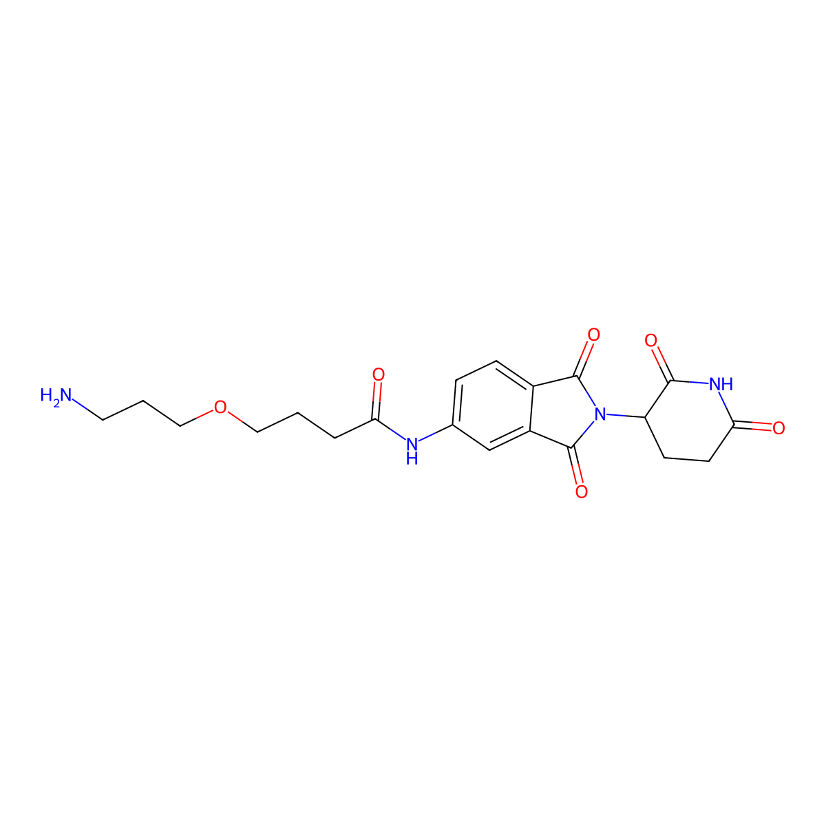 4-(3-aminopropoxy)-N-[2-(2,6-dioxo-3-piperidyl)-1,3-dioxo-isoindolin-5-yl]butanamide molecular structure, CAS 2743431-71-0