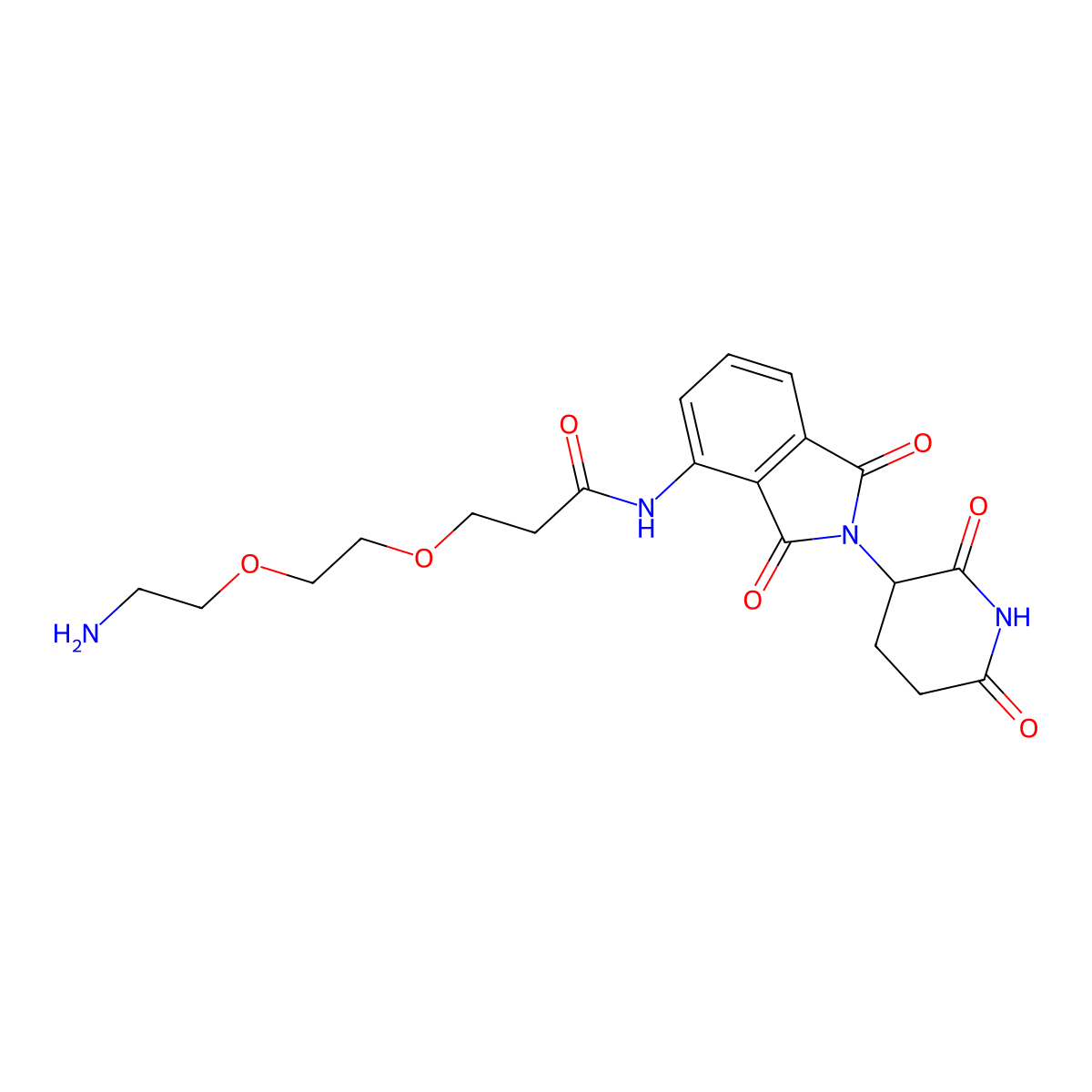 3-[2-(2-aminoethoxy)ethoxy]-N-[2-(2,6-dioxo-3-piperidyl)-1,3-dioxo-isoindolin-4-yl]propanamide molecular structure, CAS 2743431-72-1