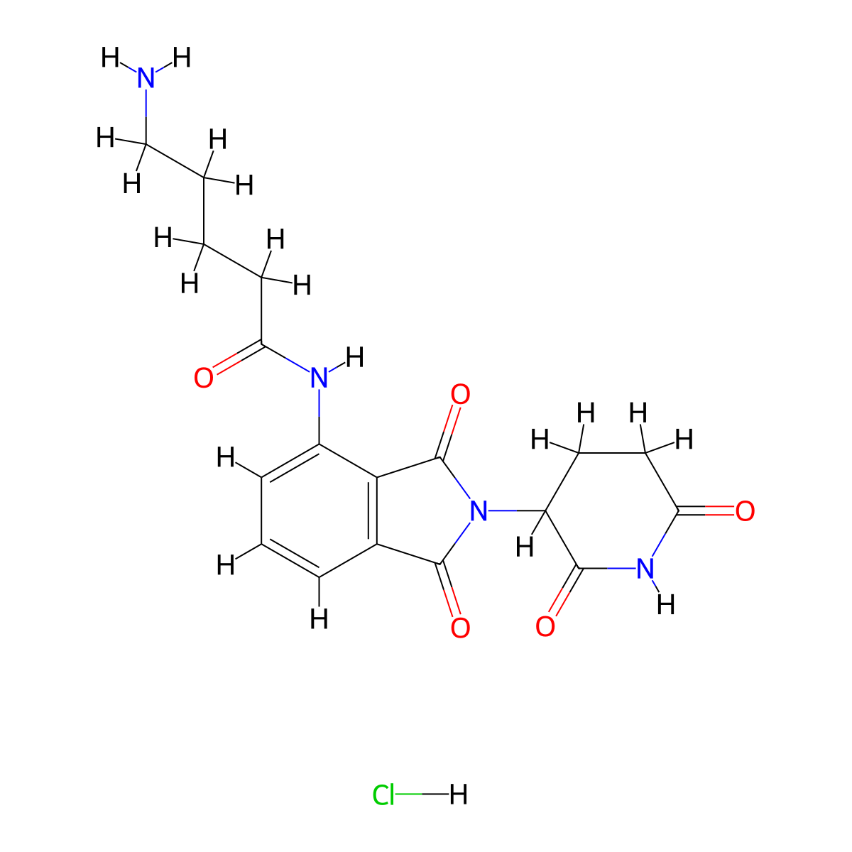 5-Amino-N-(2-(2,6-dioxopiperidin-3-YL)-1,3-dioxoisoindolin-4-YL)pentanamide hydrochloride molecular structure, CAS 2743431-77-6