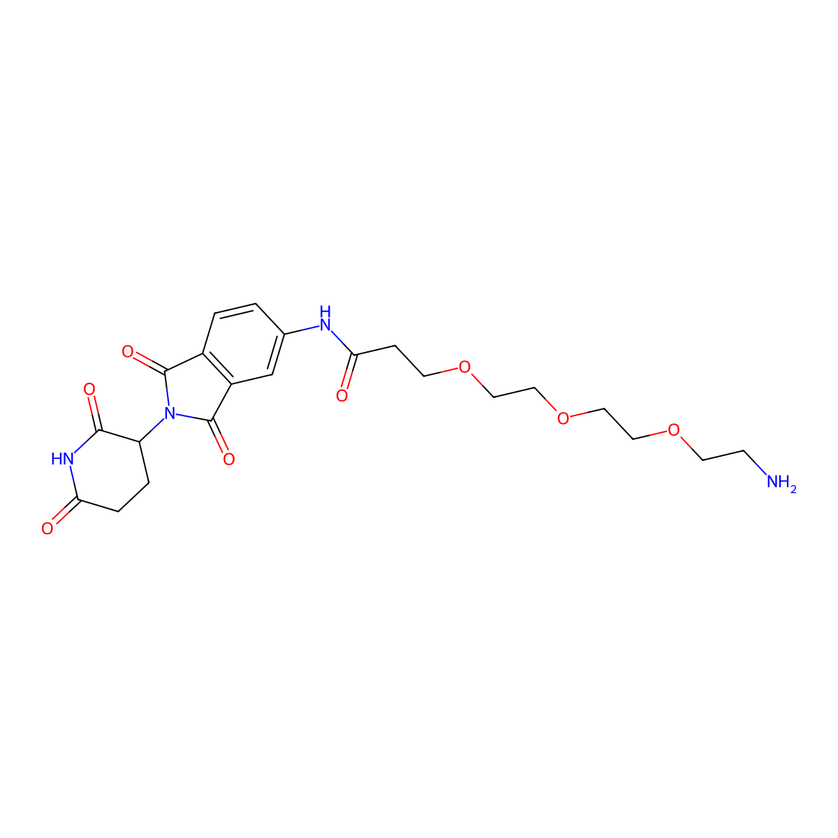 3-[2-[2-(2-aminoethoxy)ethoxy]ethoxy]-N-[2-(2,6-dioxo-3-piperidyl)-1,3-dioxo-isoindolin-5-yl]propanamide molecular structure, CAS 2743431-93-6
