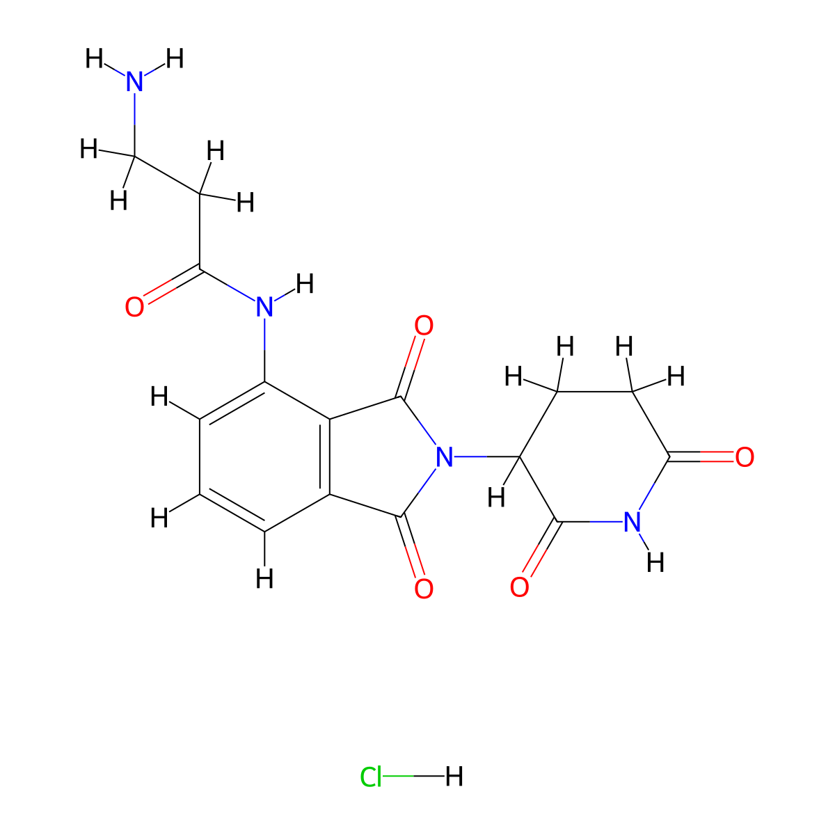 3-Amino-N-(2-(2,6-dioxopiperidin-3-yl)-1,3-dioxoisoindolin-4-yl)propanamide Hydrochloride molecular structure, CAS 2743431-95-8