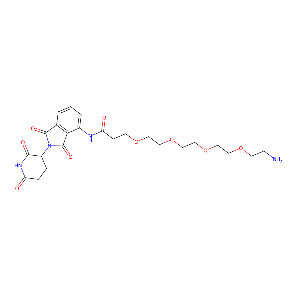3-[2-[2-[2-(2-aminoethoxy)ethoxy]ethoxy]ethoxy]-N-[2-(2,6-dioxo-3-piperidyl)-1,3-dioxo-isoindolin-4-yl]propanamide molecular structure, CAS 2743431-97-0