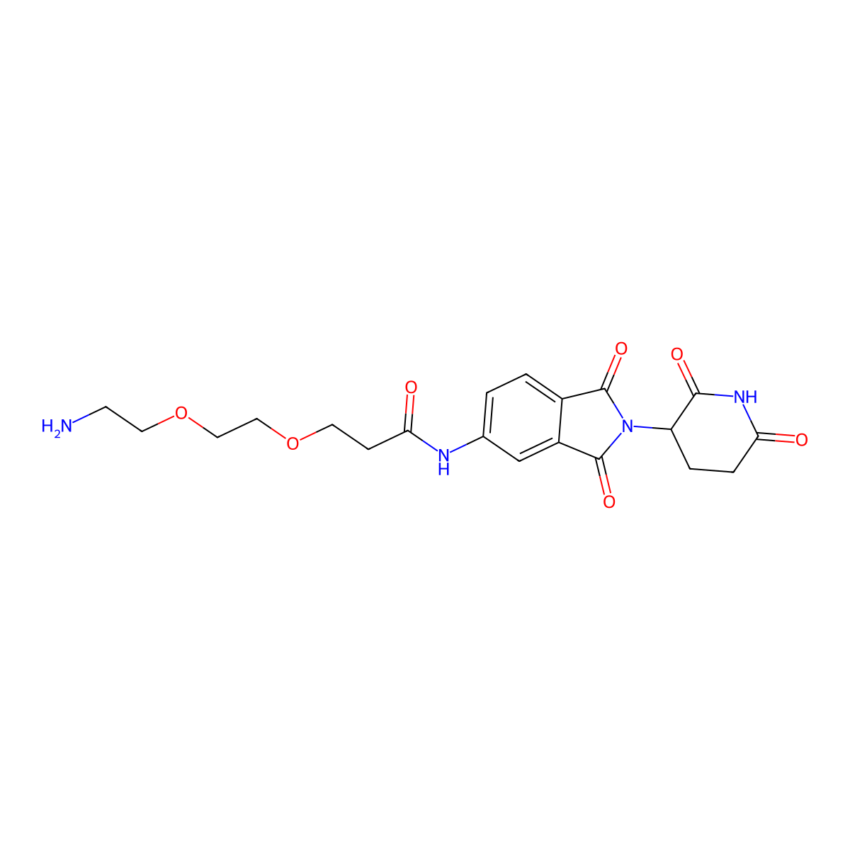 3-[2-(2-aminoethoxy)ethoxy]-N-[2-(2,6-dioxo-3-piperidyl)-1,3-dioxo-isoindolin-5-yl]propanamide molecular structure, CAS 2743432-02-0