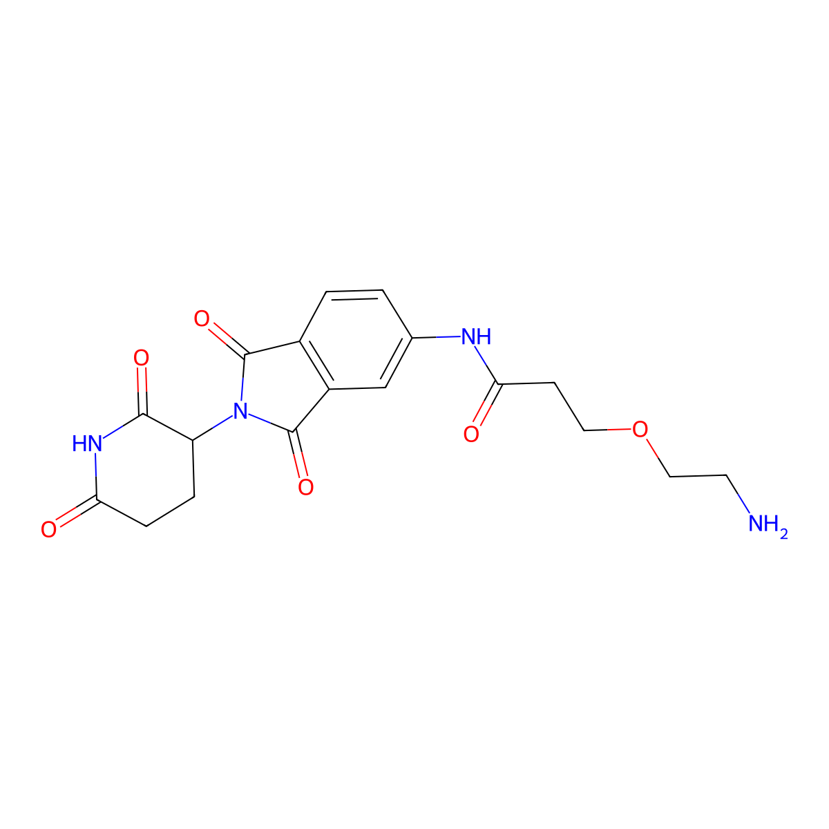 3-(2-aminoethoxy)-N-[2-(2,6-dioxo-3-piperidyl)-1,3-dioxo-isoindolin-5-yl]propanamide molecular structure, CAS 2743432-05-3