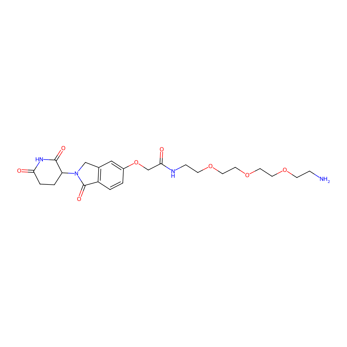 N-[2-[2-[2-(2-aminoethoxy)ethoxy]ethoxy]ethyl]-2-[2-(2,6-dioxo-3-piperidyl)-1-oxo-isoindolin-5-yl]oxy-acetamide molecular structure, CAS 2743432-15-5