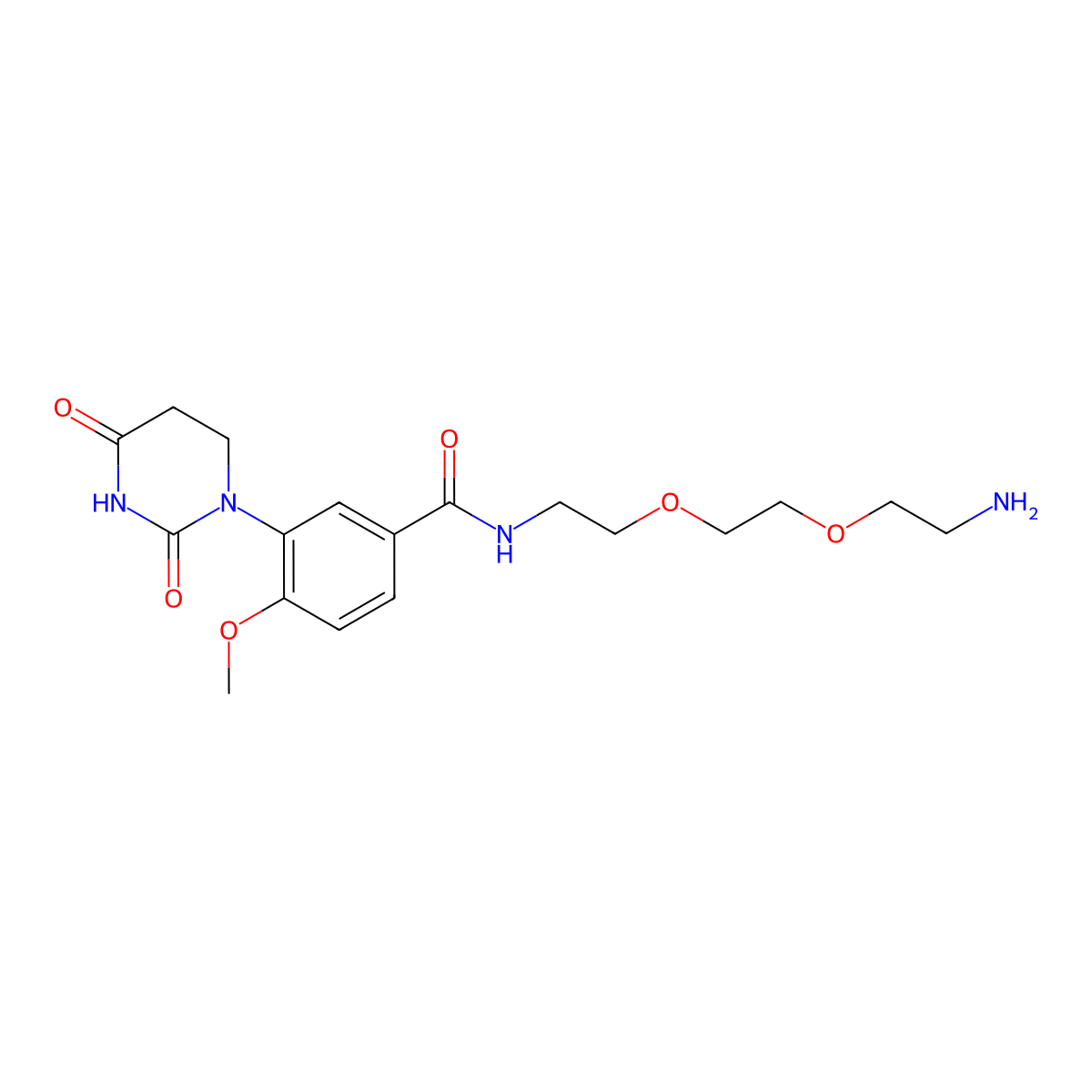 N-{2-[2-(2-aminoethoxy)ethoxy]ethyl}-3-(2,4-dioxo-1,3-diazinan-1-yl)-4-methoxybenzamide molecular structure, CAS 2743432-23-5