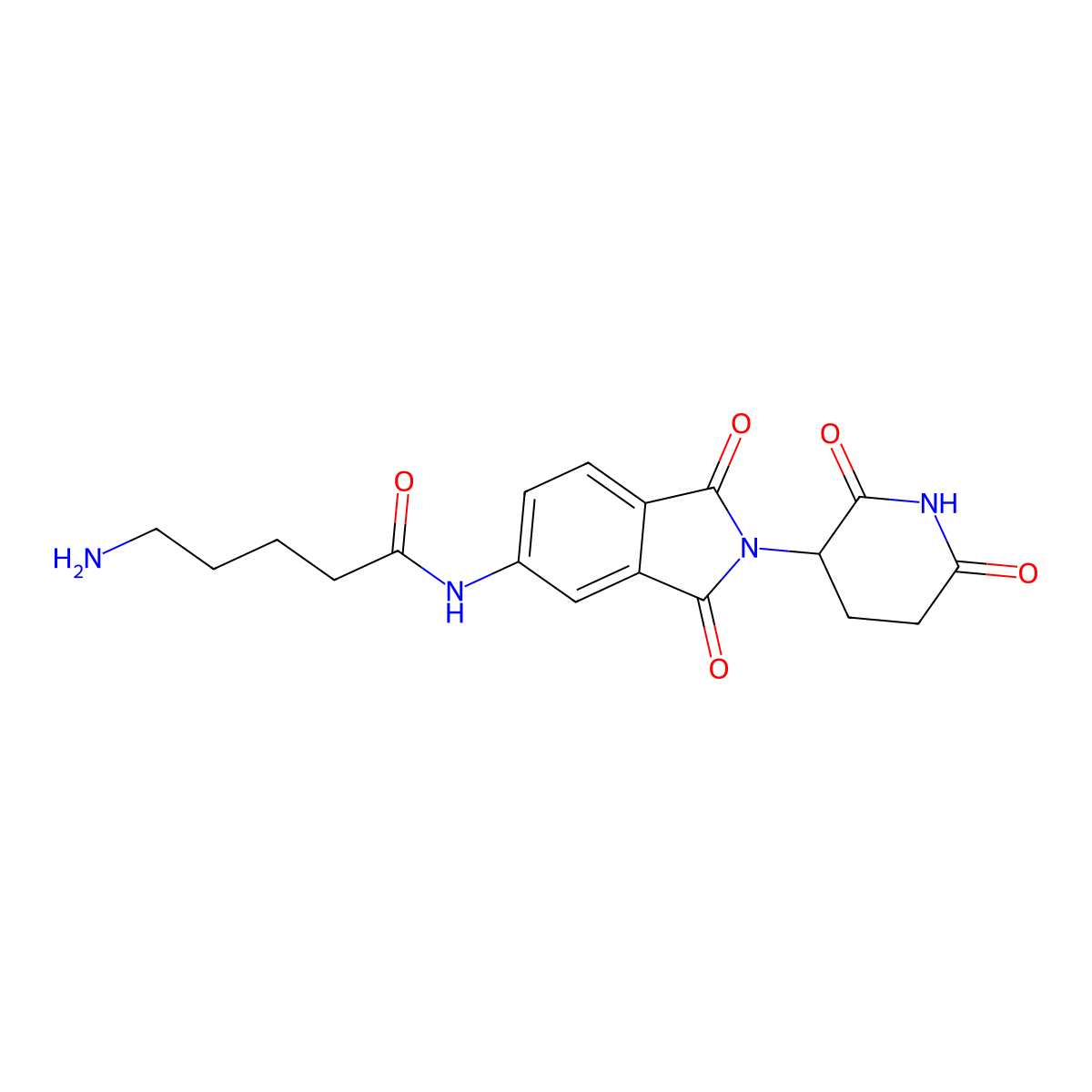 5-amino-N-[2-(2,6-dioxo-3-piperidyl)-1,3-dioxo-isoindolin-5-yl]pentanamide molecular structure, CAS 2743432-25-7