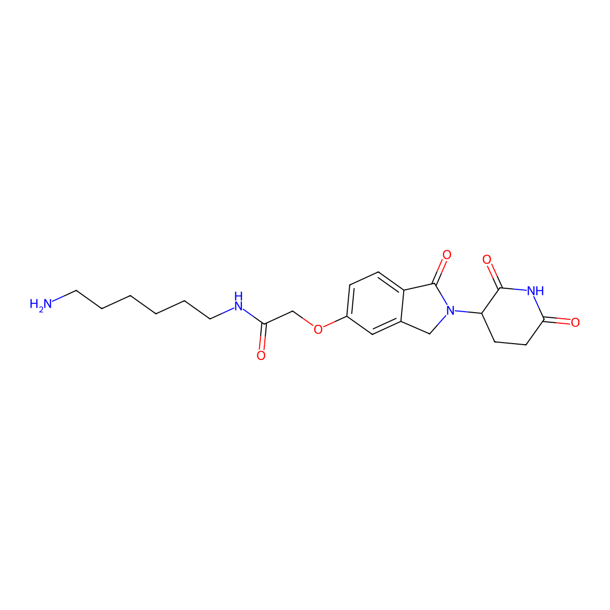 N-(6-aminohexyl)-2-[2-(2,6-dioxo-3-piperidyl)-1-oxo-isoindolin-5-yl]oxy-acetamide molecular structure, CAS 2743433-70-5