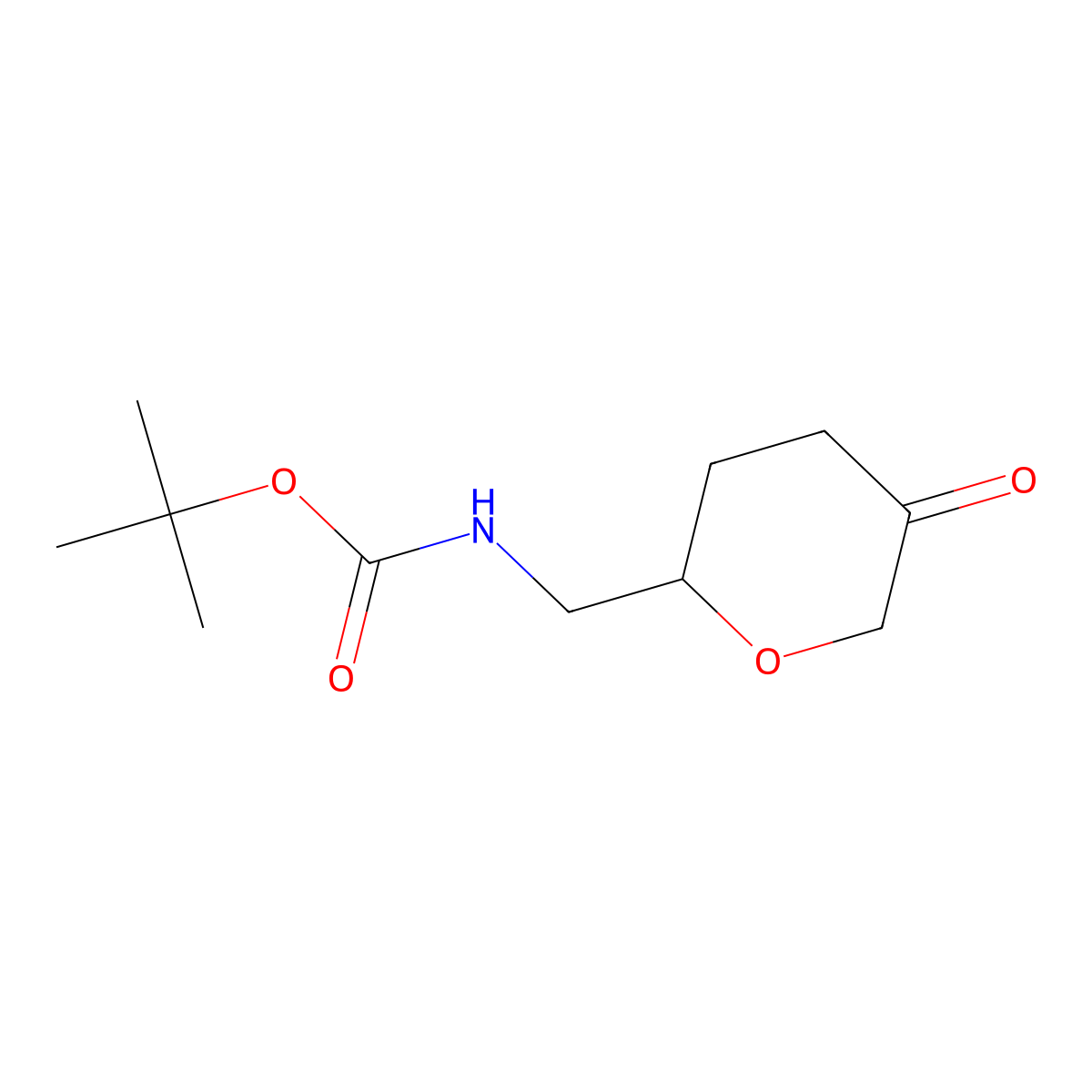 tert-butyl N-[(5-oxooxan-2-yl)methyl]carbamate molecular structure, CAS 2743433-72-7