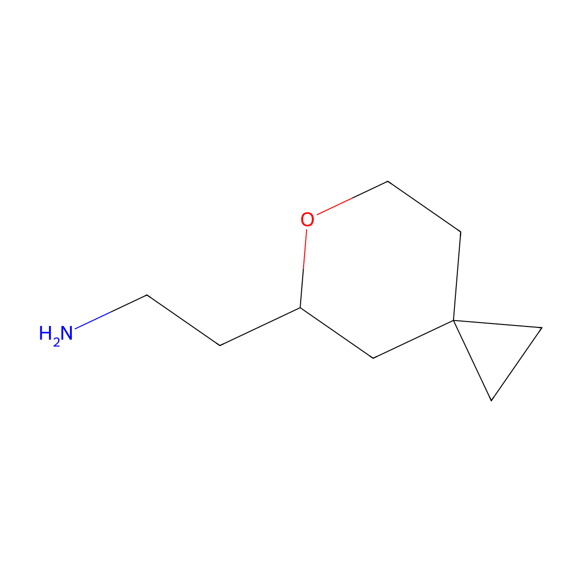 2-{6-Oxaspiro[2.5]octan-5-yl}ethan-1-amine molecular structure, CAS 2743433-84-1