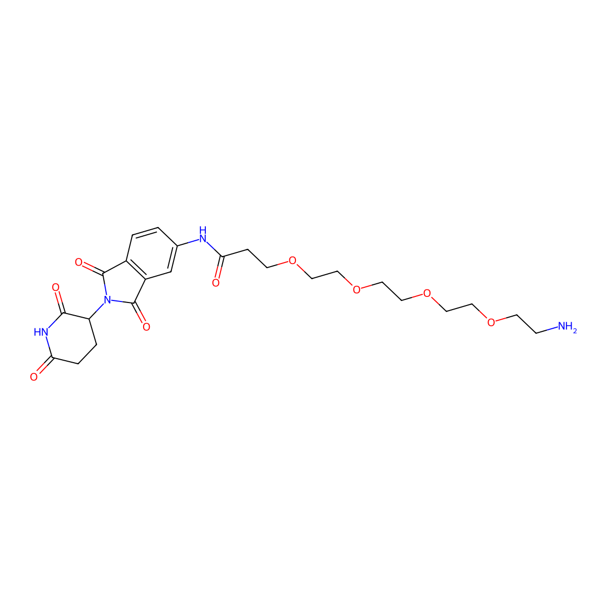 3-[2-[2-[2-(2-aminoethoxy)ethoxy]ethoxy]ethoxy]-N-[2-(2,6-dioxo-3-piperidyl)-1,3-dioxo-isoindolin-5-yl]propanamide molecular structure, CAS 2743433-87-4
