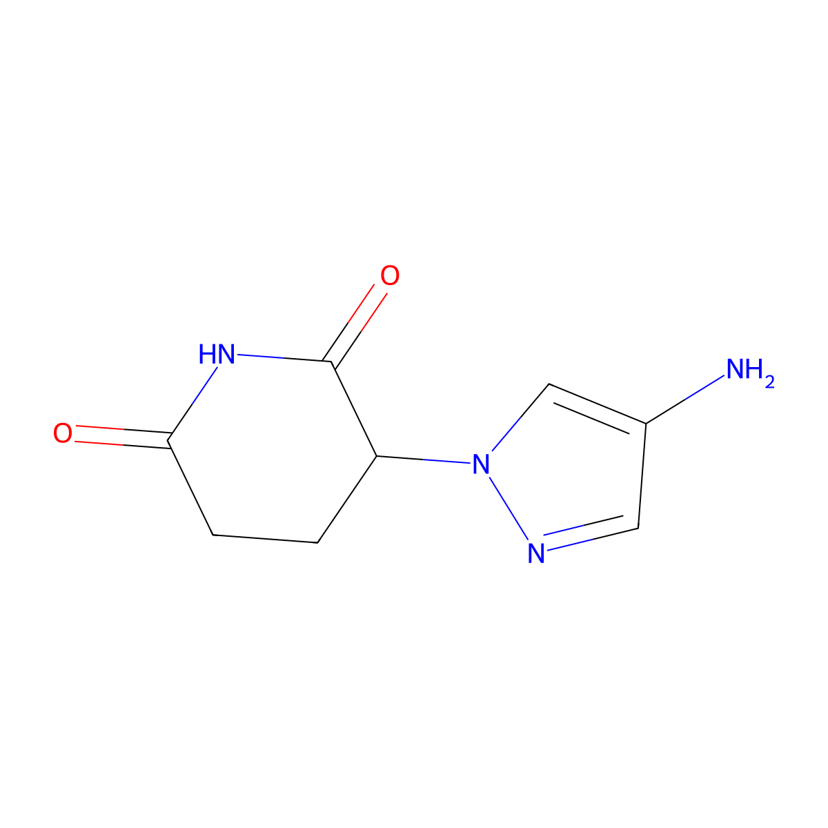 3-(4-amino-1H-pyrazol-1-yl)piperidine-2,6-dione molecular structure, CAS 2743433-88-5