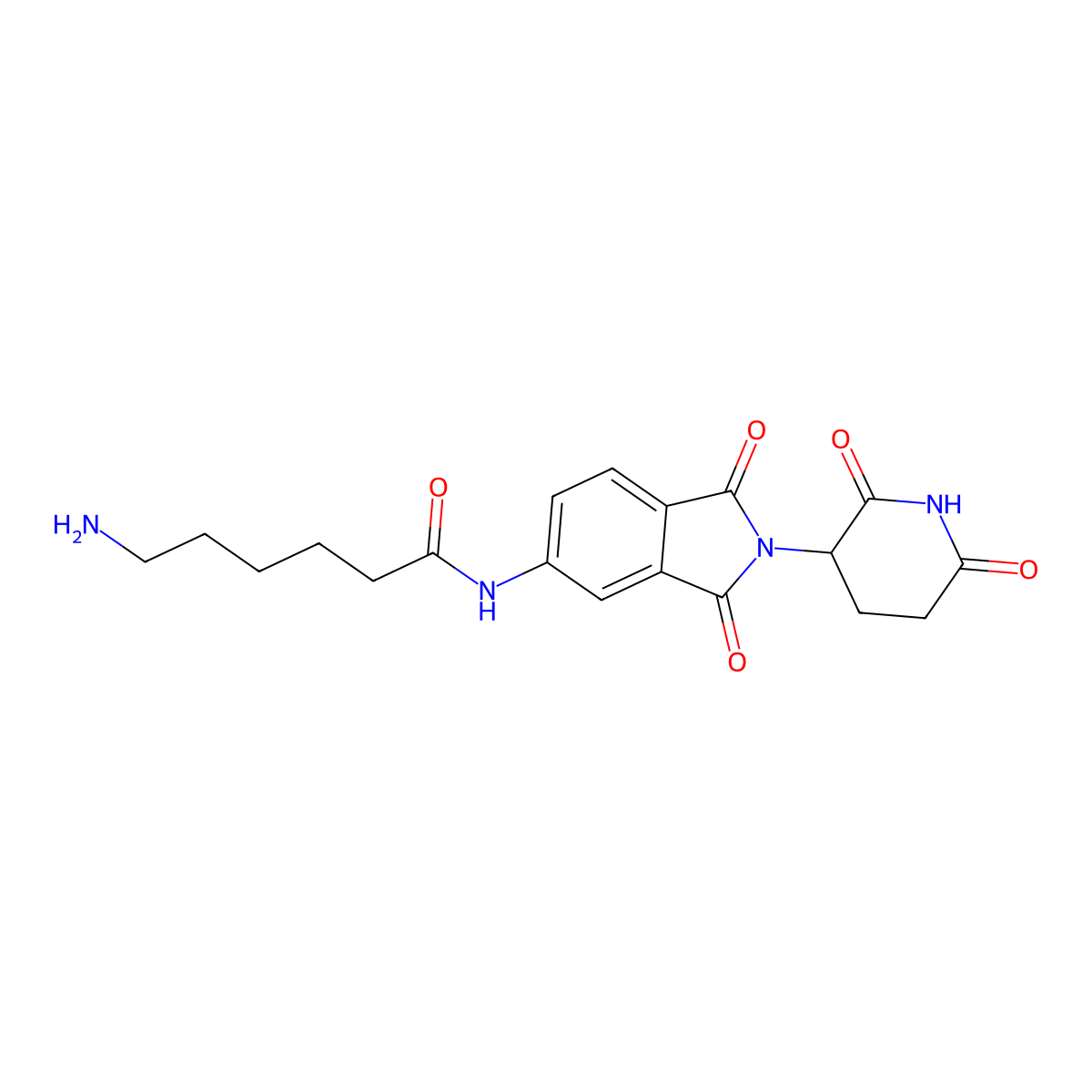 6-amino-N-[2-(2,6-dioxopiperidin-3-yl)-1,3-dioxoisoindol-5-yl]hexanamide molecular structure, CAS 2743433-99-8