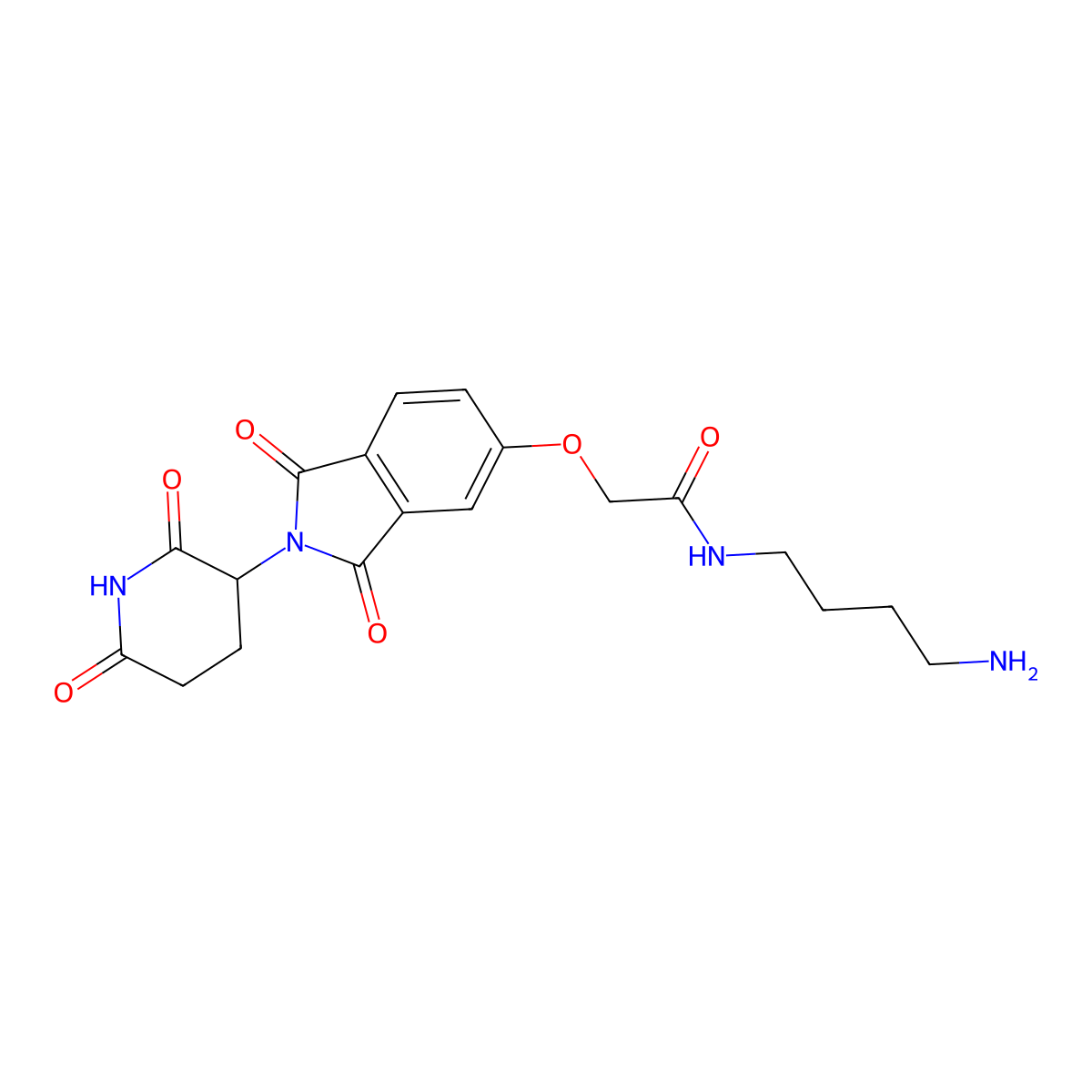 N-(4-aminobutyl)-2-[2-(2,6-dioxo-3-piperidyl)-1,3-dioxo-isoindolin-5-yl]oxy-acetamide molecular structure, CAS 2743434-01-5