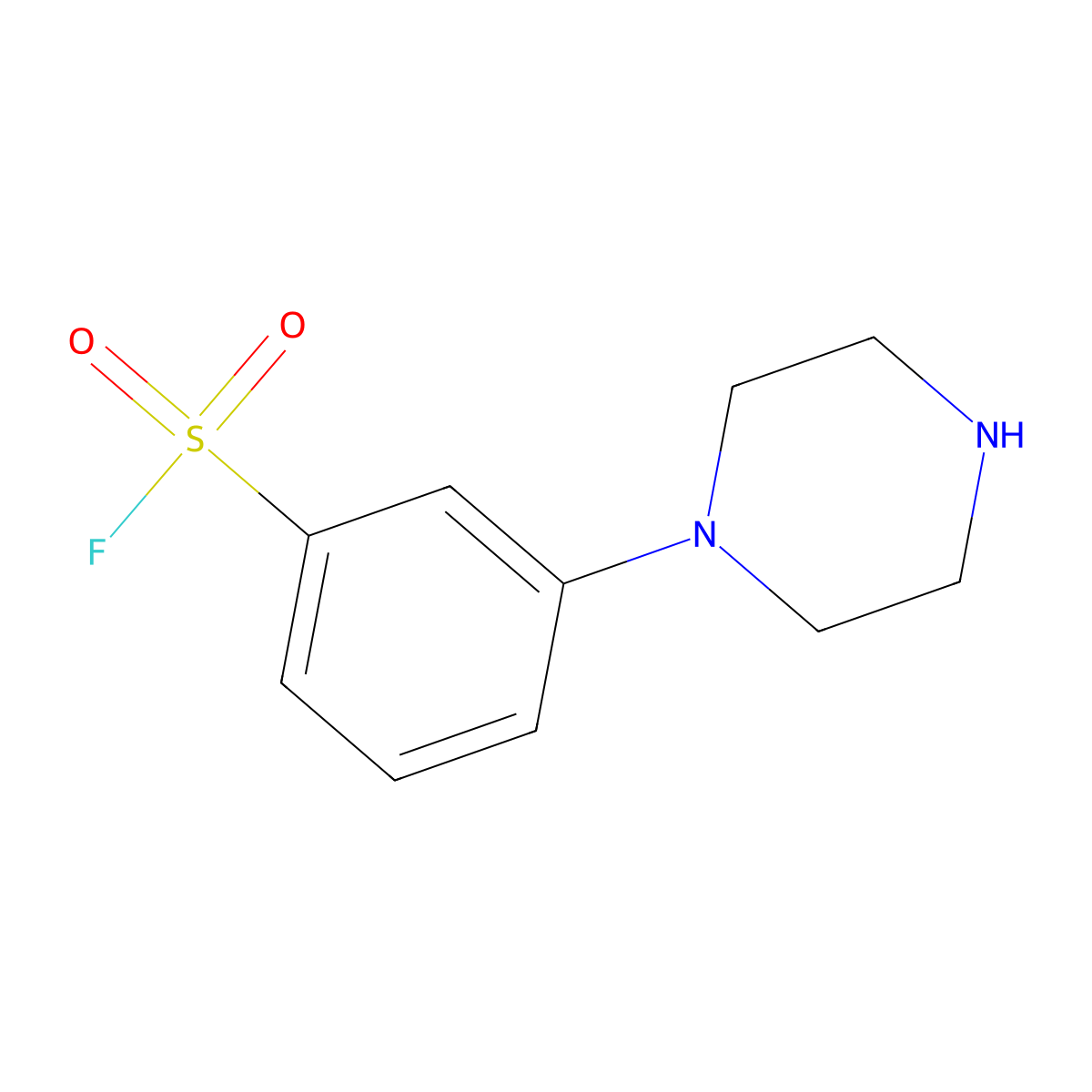 3-(Piperazin-1-yl)benzene-1-sulfonyl fluoride molecular structure, CAS 2743434-12-8