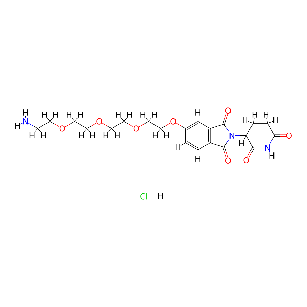 Thalidomide-5-PEG4-NH2 hydrochloride molecular structure, CAS 2743434-24-2