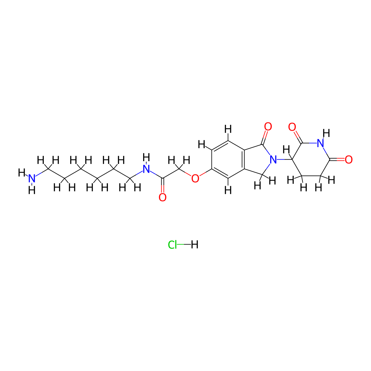 N-(6-aminohexyl)-2-{[2-(2,6-dioxopiperidin-3-yl)-1-oxo-2,3-dihydro-1H-isoindol-5-yl]oxy}acetamide hydrochloride molecular structure, CAS 2743438-00-6