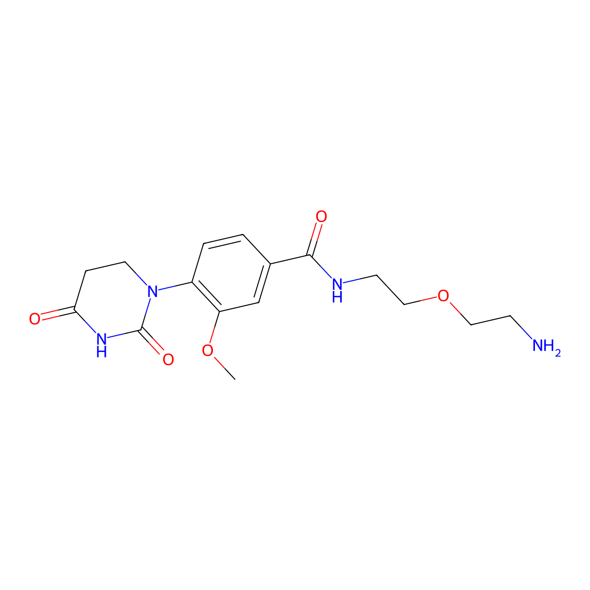 N-[2-(2-aminoethoxy)ethyl]-4-(2,4-dioxo-1,3-diazinan-1-yl)-3-methoxybenzamide molecular structure, CAS 2743438-02-8
