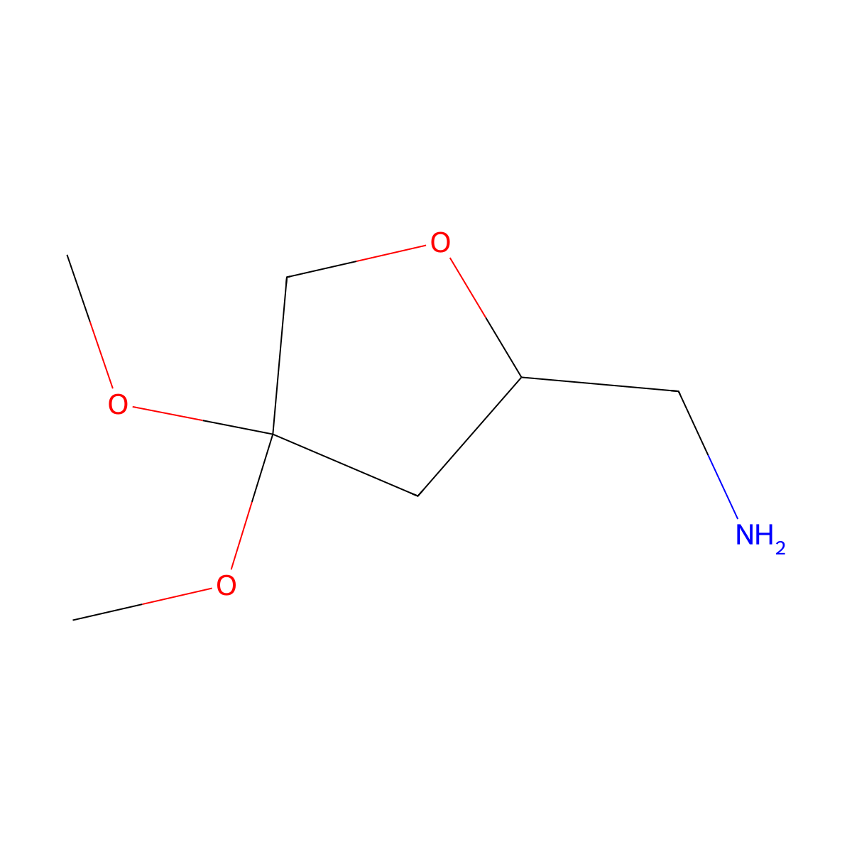 1-(4,4-Dimethoxyoxolan-2-yl)methanamine molecular structure, CAS 2743438-08-4