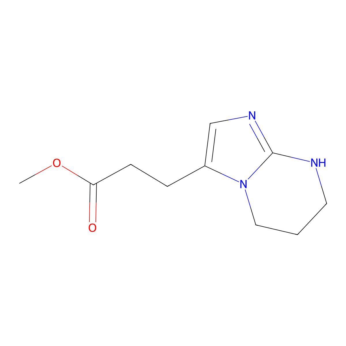 methyl 3-{5H,6H,7H,8H-imidazo[1,2-a]pyrimidin-3-yl}propanoate molecular structure, CAS 2743438-20-0