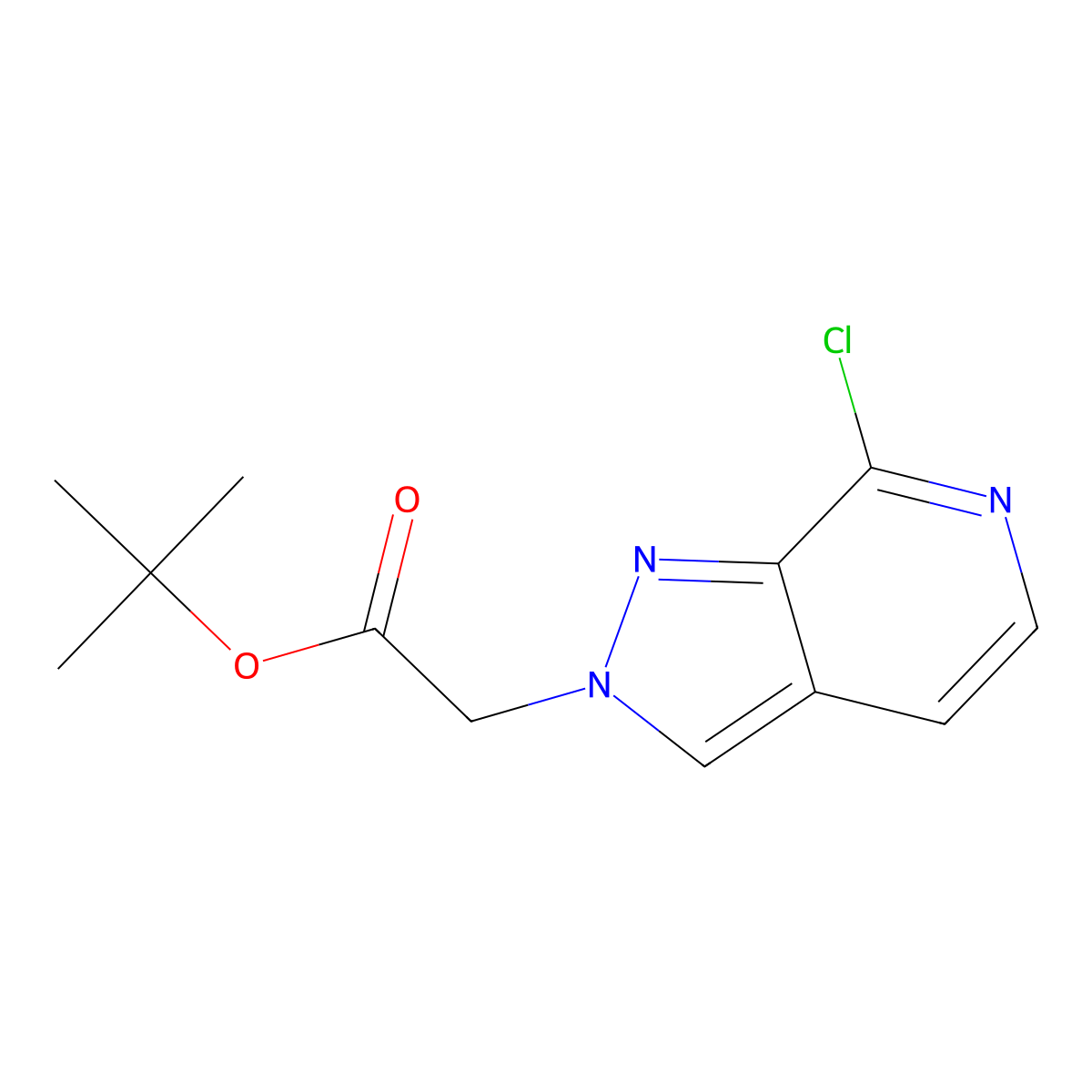 tert-butyl2-{7-chloro-2H-pyrazolo[3,4-c]pyridin-2-yl}acetate molecular structure, CAS 2743438-26-6