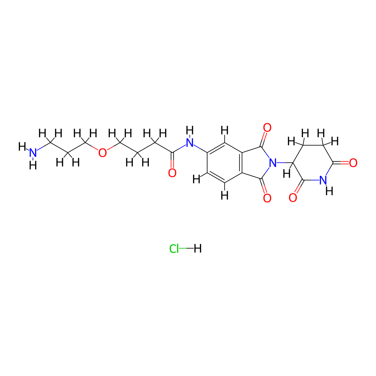 4-(3-aminopropoxy)-N-[2-(2,6-dioxopiperidin-3-yl)-1,3-dioxo-2,3-dihydro-1H-isoindol-5-yl]butanamide hydrochloride molecular structure, CAS 2743438-30-2