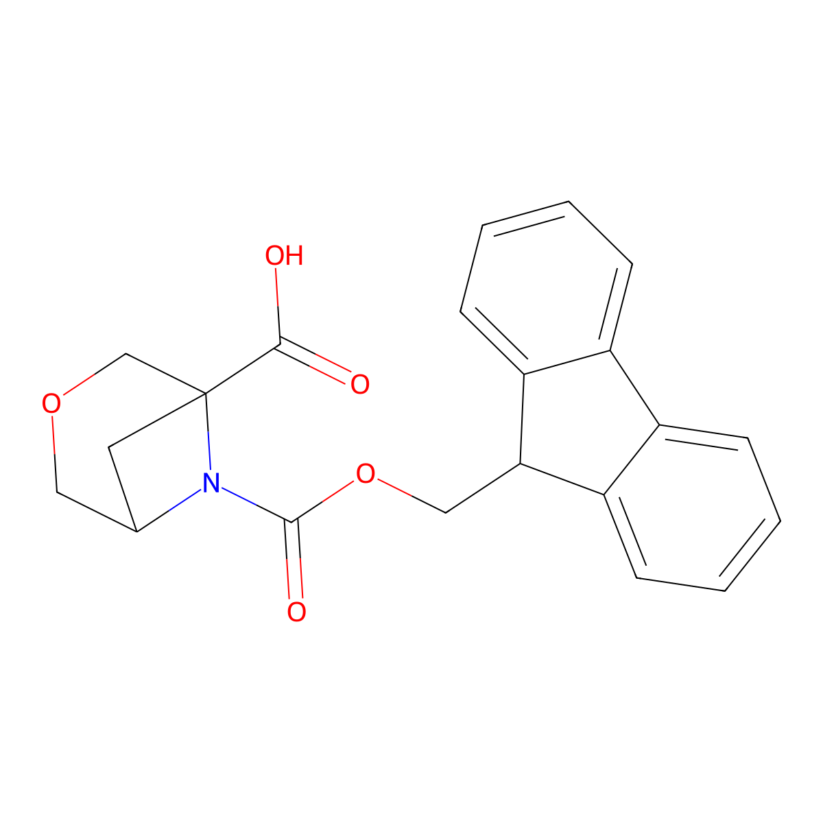 6-{[(9H-fluoren-9-yl)methoxy]carbonyl}-3-oxa-6-azabicyclo[3.1.1]heptane-1-carboxylic acid molecular structure, CAS 2743438-59-5