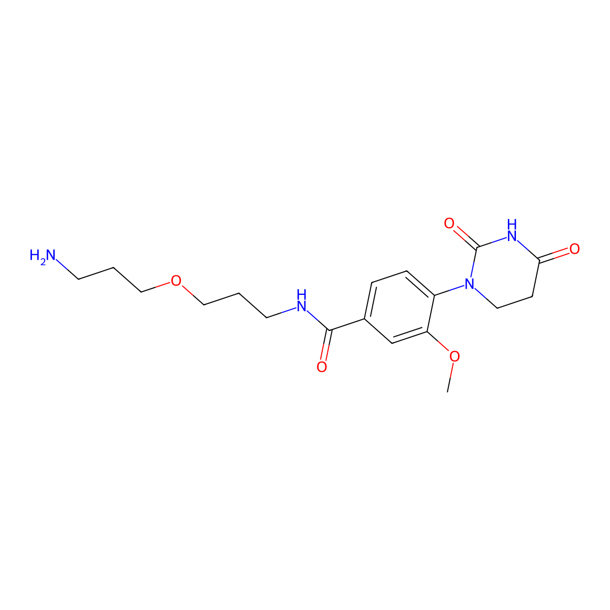 N-[3-(3-aminopropoxy)propyl]-4-(2,4-dioxo-1,3-diazinan-1-yl)-3-methoxybenzamide molecular structure, CAS 2743438-80-2