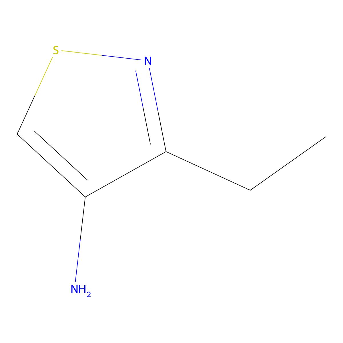 3-Ethyl-1,2-thiazol-4-amine molecular structure, CAS 2743438-87-9
