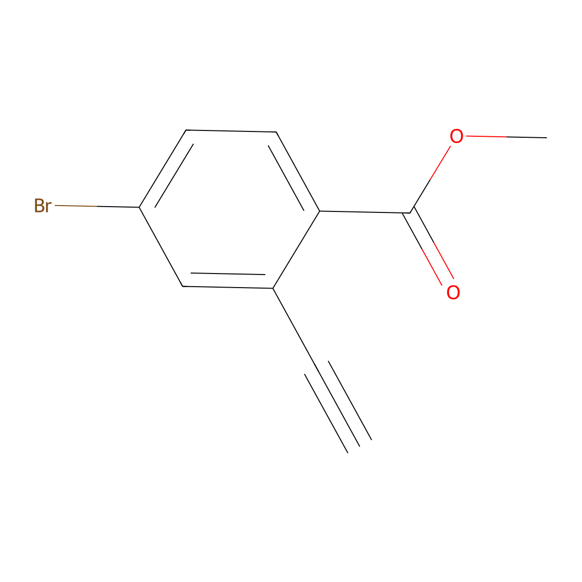Methyl 4-bromo-2-ethynylbenzoate molecular structure, CAS 2743438-95-9
