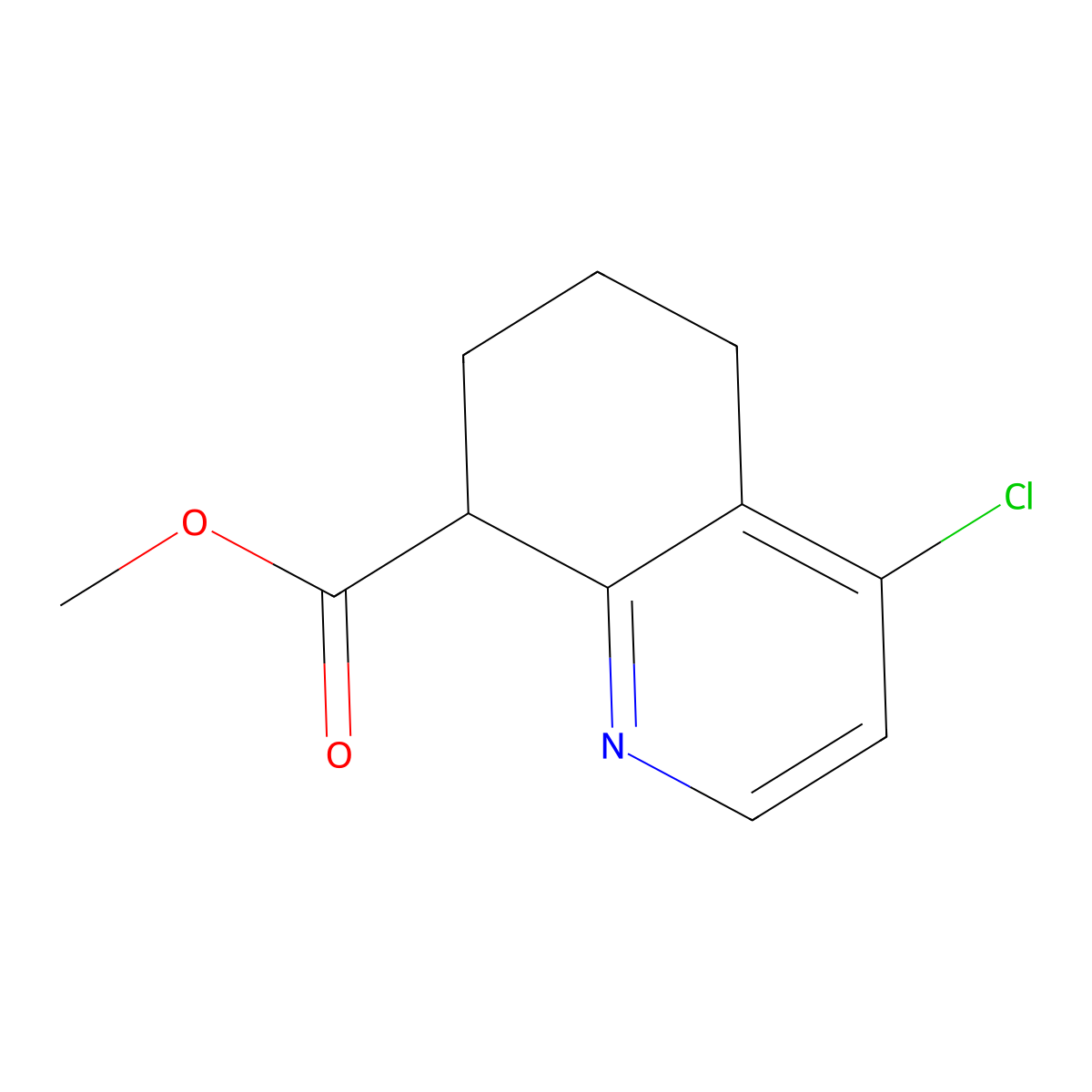 Methyl 4-chloro-5,6,7,8-tetrahydroquinoline-8-carboxylate molecular structure, CAS 2743442-65-9