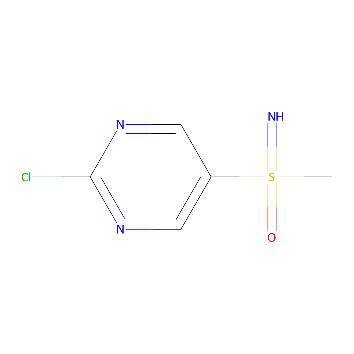 (2-Chloropyrimidin-5-yl)(imino)methyl-lambda6-sulfanone molecular structure, CAS 2743442-76-2