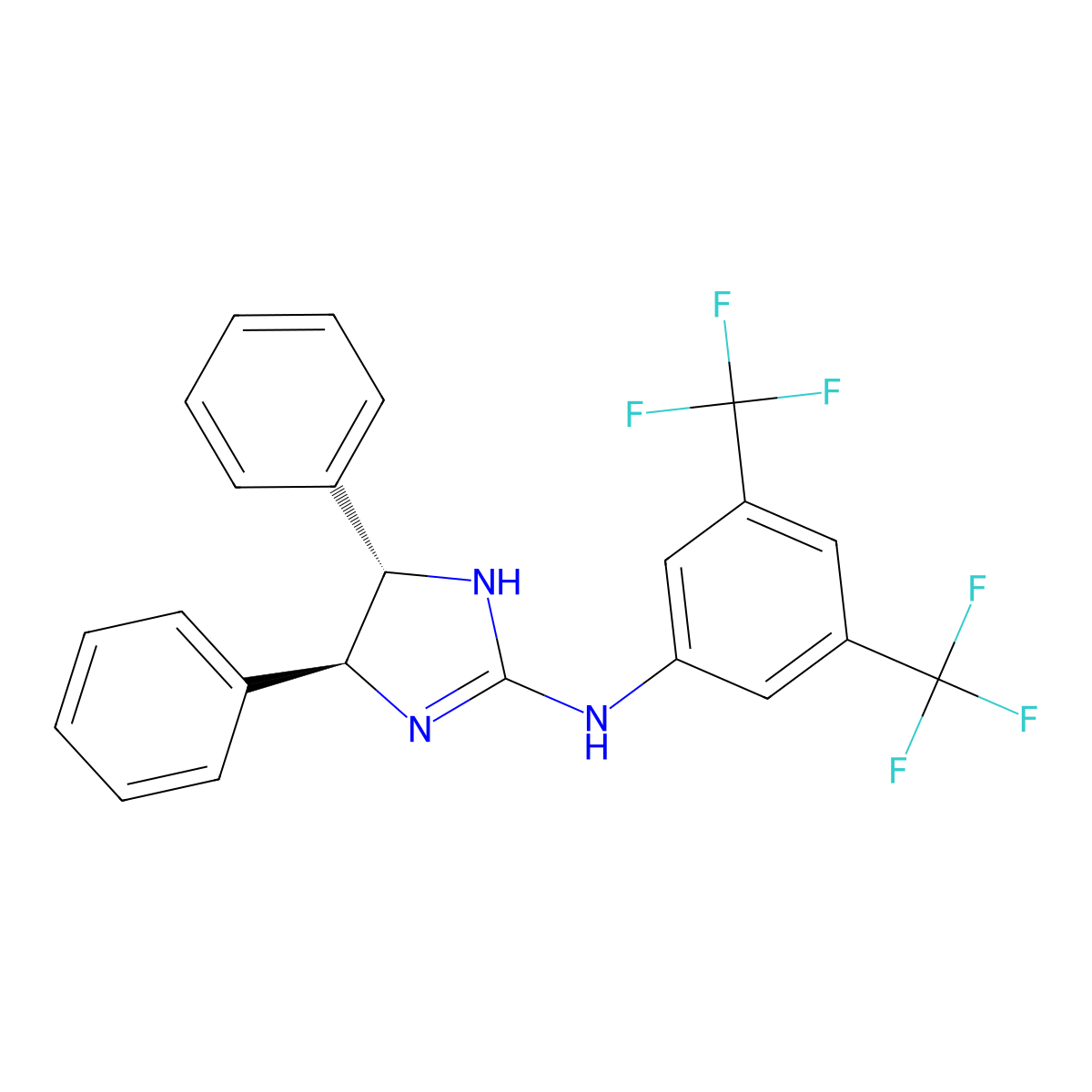 (4S,5S)-N-(3,5-Bis(trifluoromethyl)phenyl)-4,5-diphenyl-4,5-dihydro-1H-imidazol-2-amine molecular structure, CAS 2743451-59-2