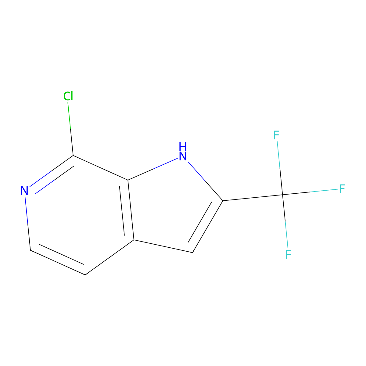 7-chloro-2-(trifluoromethyl)-1H-pyrrolo[2,3-c]pyridine molecular structure, CAS 2743517-43-1
