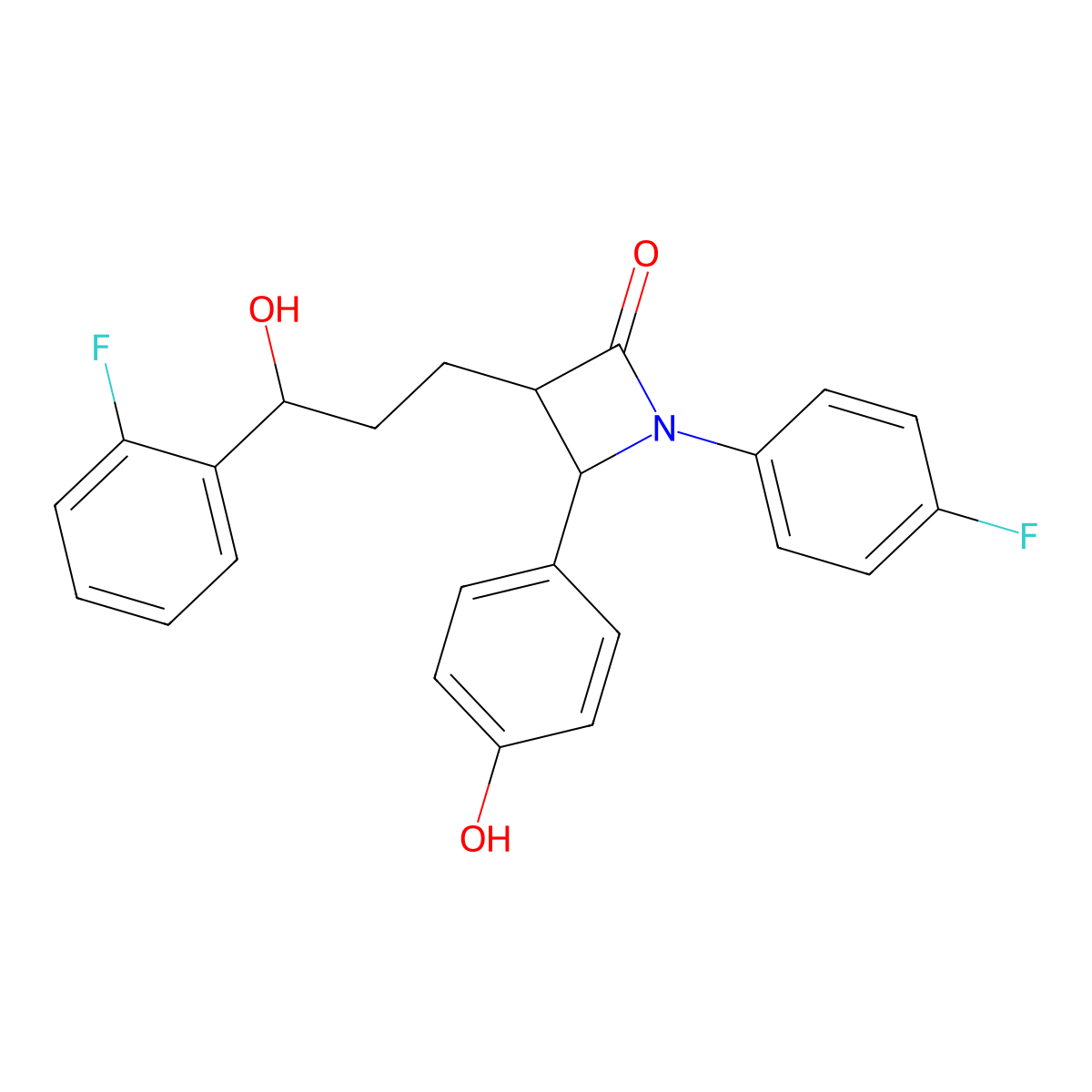 Ezetimibe Fluoro Isomer molecular structure, CAS 2743547-96-6
