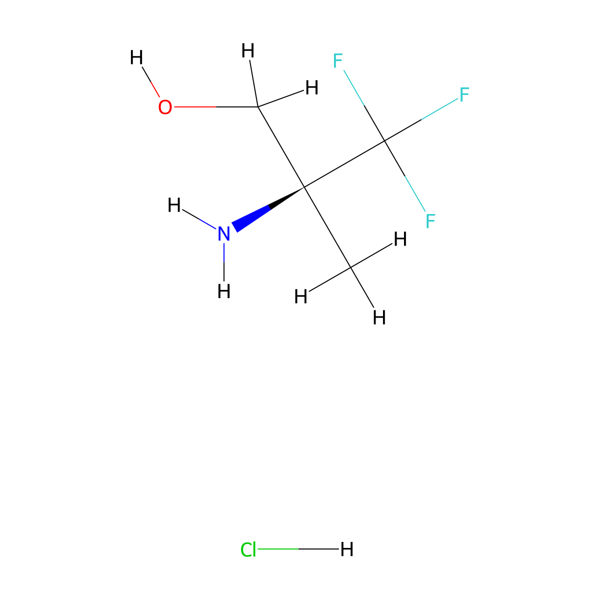 (S)-2-Amino-3,3,3-trifluoro-2-methylpropan-1-ol hydrochloride molecular structure, CAS 2743603-70-3