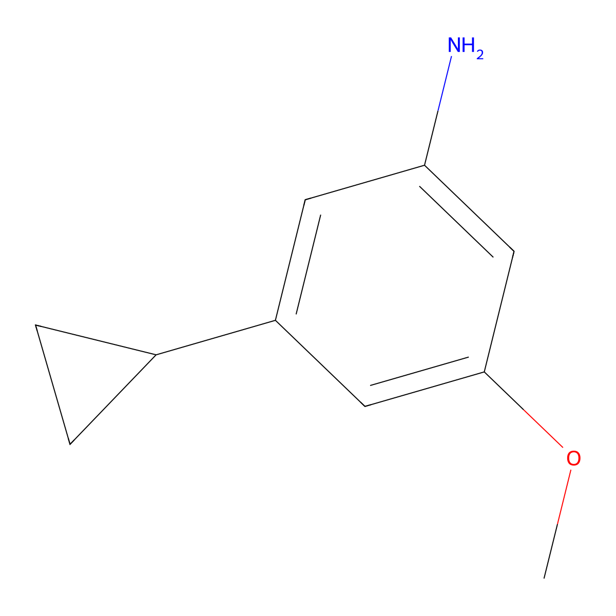 3-Cyclopropyl-5-methoxyaniline molecular structure, CAS 2743634-16-2