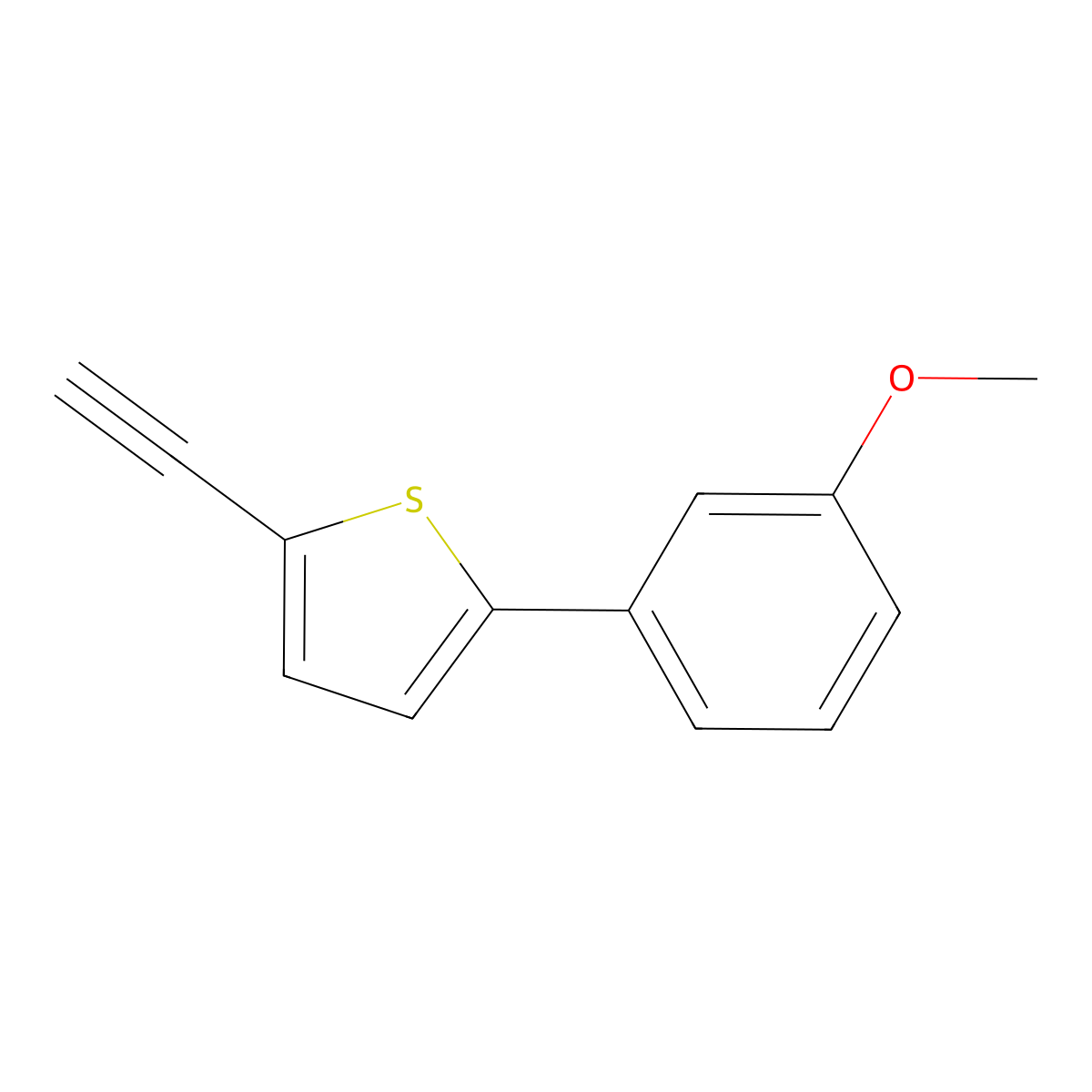 2-Ethynyl-5-(3-methoxyphenyl)thiophene molecular structure, CAS 2743767-35-1