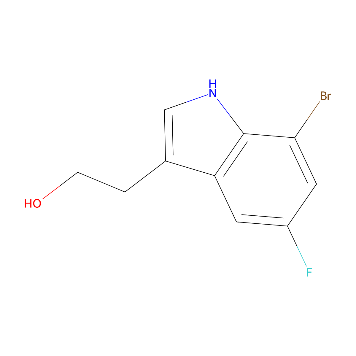 2-(7-Bromo-5-fluoro-1H-indol-3-yl)ethan-1-ol molecular structure, CAS 2743776-40-9
