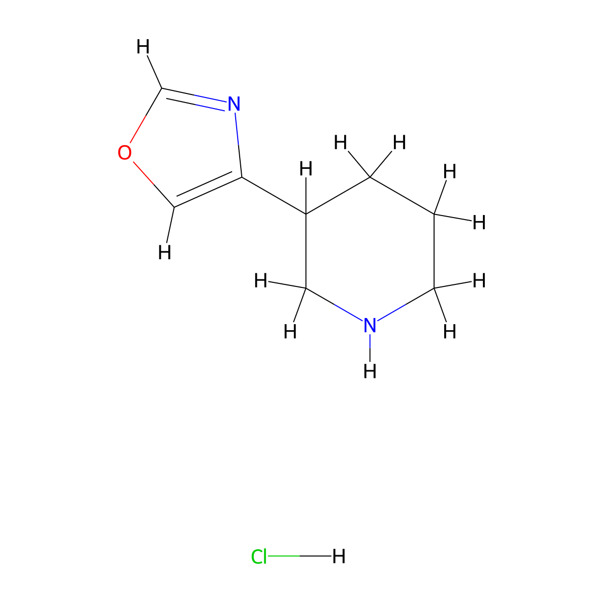 4-(Piperidin-3-yl)oxazole hydrochloride molecular structure, CAS 2743786-20-9