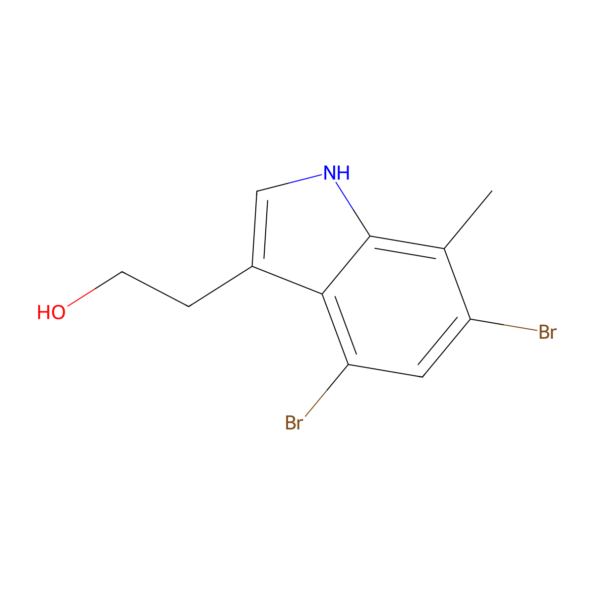 2-(4,6-Dibromo-7-methyl-1H-indol-3-yl)ethan-1-ol molecular structure, CAS 2743808-52-6