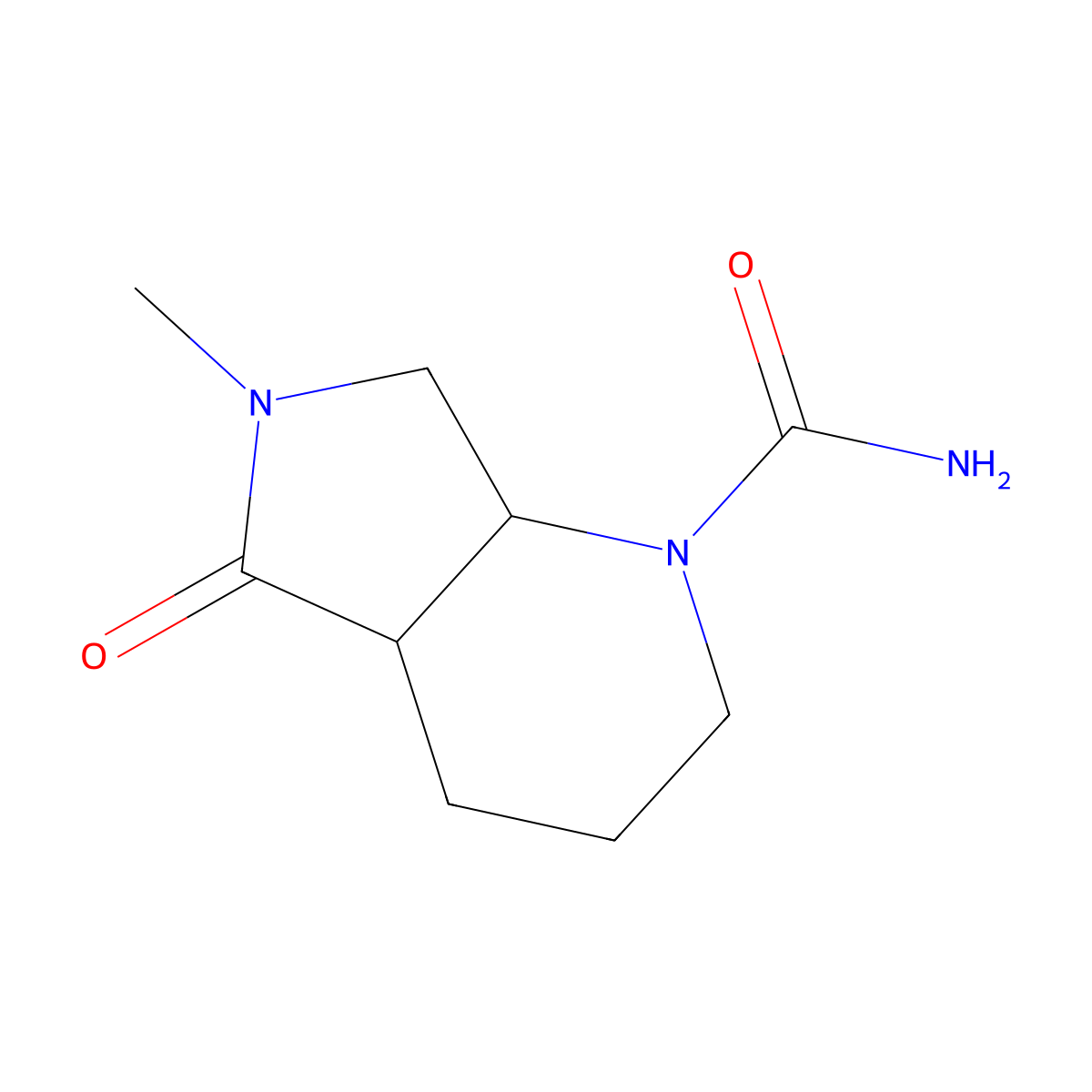 rac-(4aR,7aS)-6-methyl-5-oxo-octahydro-1H-pyrrolo[3,4-b]pyridine-1-carboxamide molecular structure, CAS 2743918-31-0